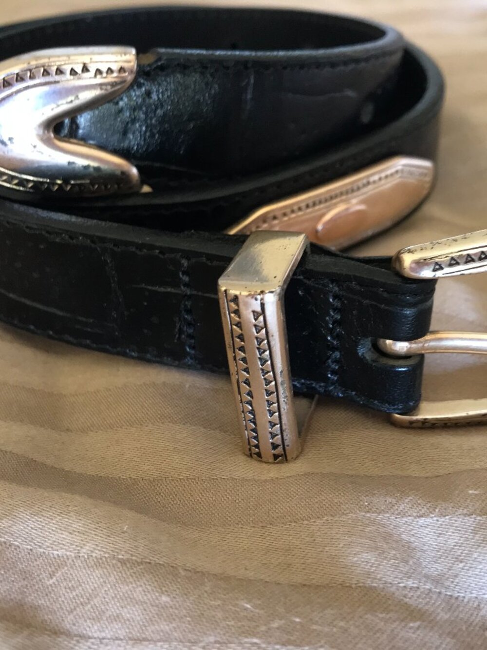 Women belt in silver. By Brighton. Small NEW.